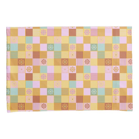 Housse D'oreillers blocs de surface composée aux tons d'automne (devant-Droit)