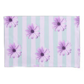 Housse D'oreillers blue and purple striped daisy pattern (devant-gauche)