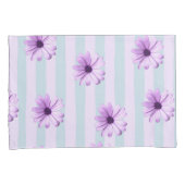 Housse D'oreillers blue and purple striped daisy pattern (devant-Droit)