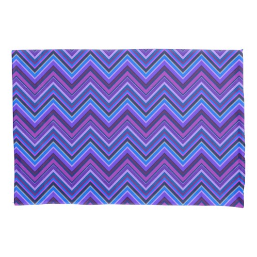 Housse D'oreillers Blue and purple zigzag (devant)