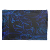 Housse D'oreillers Blue Black Swirl Abstrait Smoky Cool (Dos)