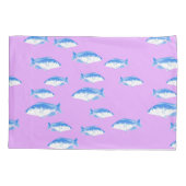 Housse D'oreillers Blue fish on lilac (Dos)
