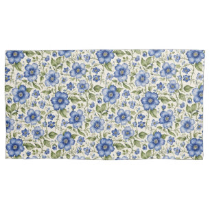 Housse D'oreillers Blue Forget-Me-Nots Fleece Florale