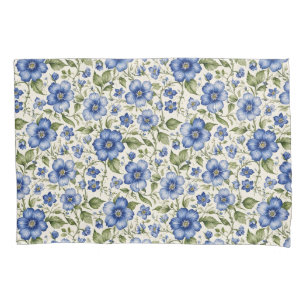 Housse D'oreillers Blue Forget-Me-Nots Fleece Florale