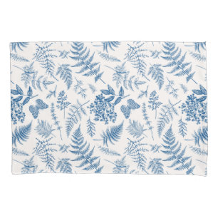 Housse D'oreillers Blue Garden Butterfly & Floral Garden Motif