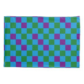 Housse D'oreillers Blue Green Purple Checkered Pattern Design  (Dos)