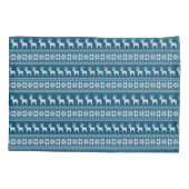 Housse D'oreillers Blue Holiday Winter Snowflake Reindeer Motif (Dos)