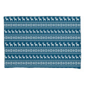 Housse D'oreillers Blue Holiday Winter Snowflake Reindeer Motif (devant)