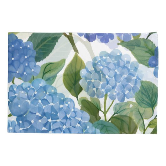 Housse D'oreillers Blue Hydrangeas | Beautiful Floral Bush (Dos)