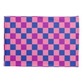 Housse D'oreillers Blue Pink Purple Checkered Pattern Design  (Dos)