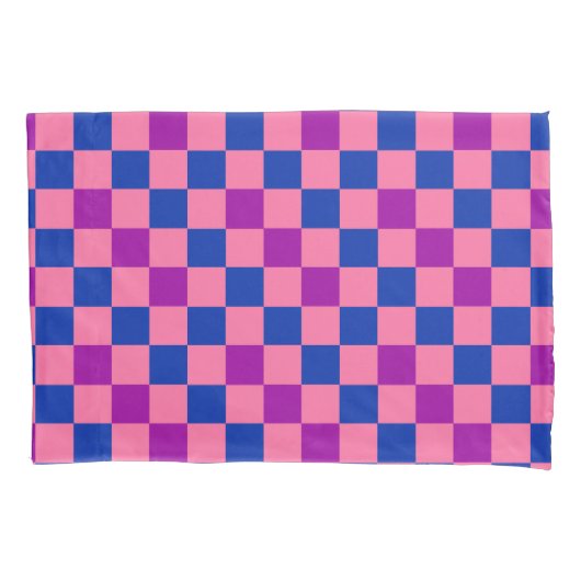 Housse D'oreillers Blue Pink Purple Checkered Pattern Design  (devant)