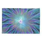 Housse D'oreillers Blue Purple Flower Dream Abstrait Fractal Art (Dos)