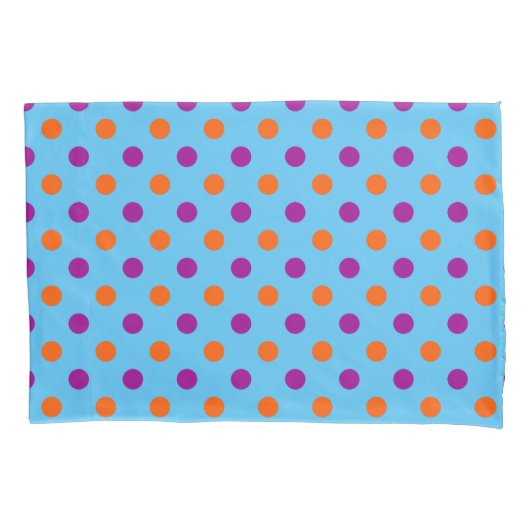 Housse D'oreillers Blue Purple Orange Polka Dot Pattern (devant)