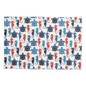 Housse D'oreillers Blue Tropical Ocean Turtle Seahores (Dos)