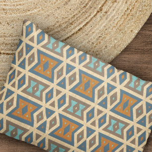 Housse D'oreillers Blue Turquoise Turquoise Orange Brown Tribal Motif