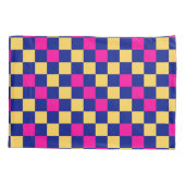 Housse D'oreillers Blue Yellow Pink Checkered Pattern Design  (Dos)