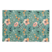 Housse D'oreillers Boho aquarelle motif Beau bleu fleuri (Dos)