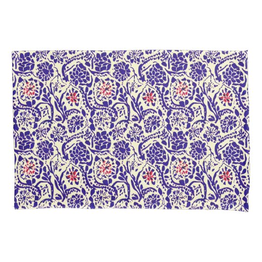 Housse D'oreillers Boho Blue Floral Abstrait (devant)