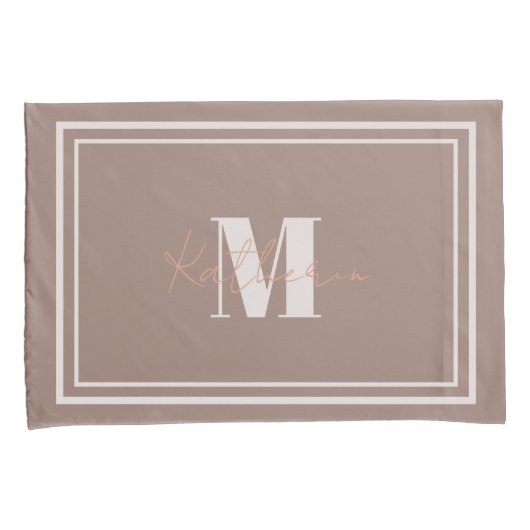 Housse D'oreillers Boho Brown nommé Coussin Coque couleur 9C7F74 (devant-Droit)