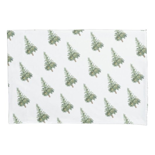 Housse D'oreillers Boho Joyeux Arbre d'aquarelle de Noël (devant)