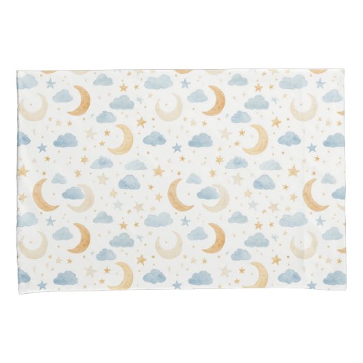 Housse D'oreillers Boho Lune Étoiles Nuage Enfants (devant-Droit)