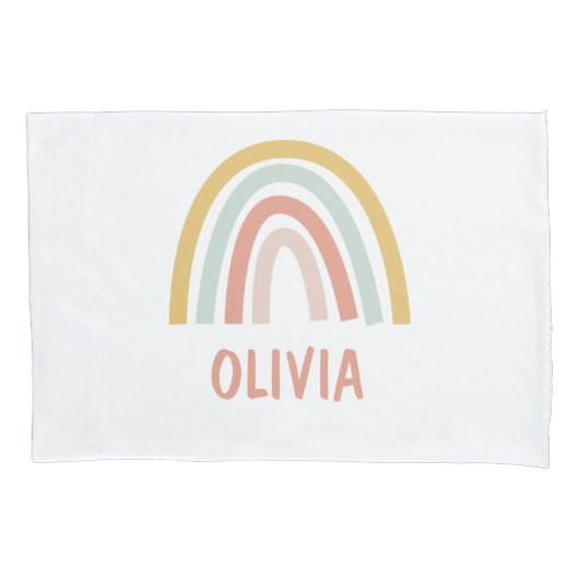 Housse D'oreillers Boho Pastel Rainbow Personnalisé (devant)