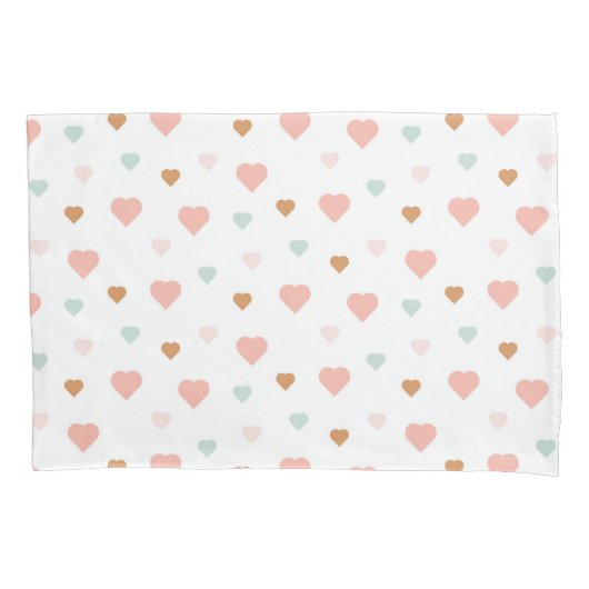Housse D'oreillers Boho petite fille pastel coeur d'amour (devant)