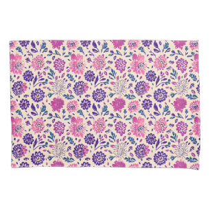 Housse D'oreillers Boho Purple Floral Botanique