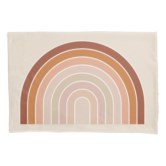 Housse D'oreillers Boho Rainbow Beige Terracotta (devant)