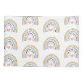 Housse D'oreillers Boho Watercolor Rainbow Motif (Dos)