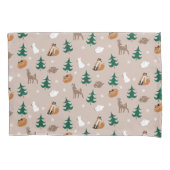 Housse D'oreillers Bois Animaux renards renards lapins Motifs arbres (devant)