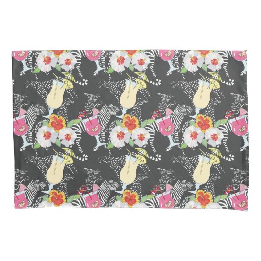 Housse D'oreillers Boissons tropicales avec des animaux (devant-gauche)