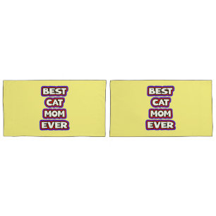 Housse D'oreillers Bold Best Cat Mom Ever Fun Typographie