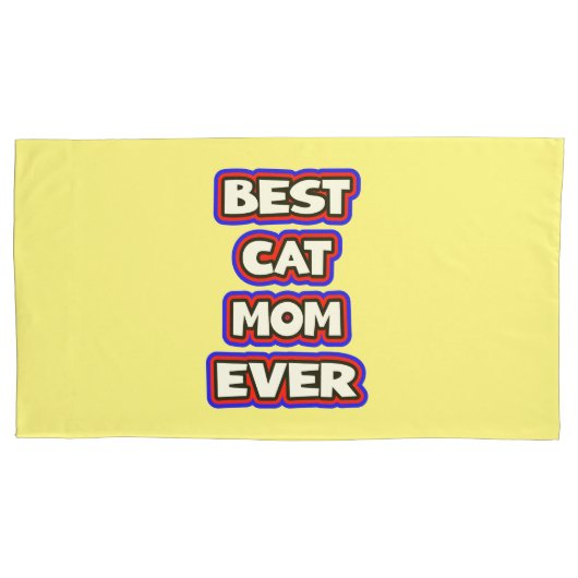 Housse D'oreillers Bold Best Cat Mom Ever Fun Typographie (devant-gauche)