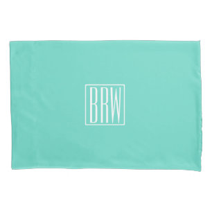 Housse D'oreillers Bold Modern White on aqua
