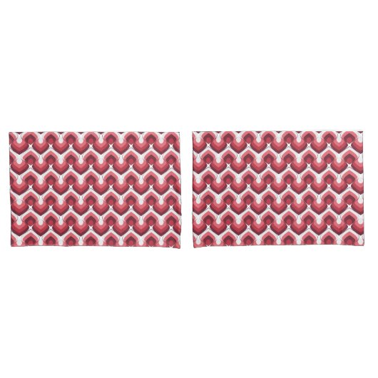 Housse D'oreillers Bold Retro Modern Motif in Pinks (devant-Set)