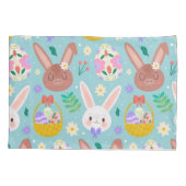 Housse D'oreillers Bonne Personnaliser Pâques de mignons lapins (Dos)