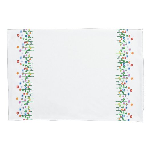 Housse D'oreillers Bordure de fleurs (devant)