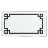 Housse D'oreillers Bordure grecque noir et blanc de taille royale (devant-gauche)
