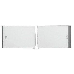 Housse D'oreillers Bordure gris classique Monogramme