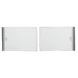 Housse D'oreillers Bordure gris classique Monogramme