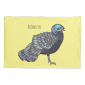 Housse D'oreillers Bornean peacock-pheasant bird cartoon illustration (Dos)