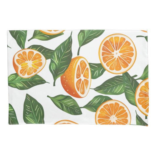 Housse D'oreillers Botanical Fruit Orange Citrus Seamless Pattern (devant)