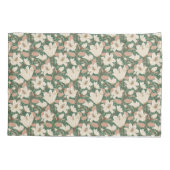 Housse D'oreillers Botanique Vert Beige Lily Floral (Dos-gauche)