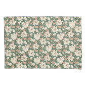 Housse D'oreillers Botanique Vert Beige Lily Floral (devant-gauche)