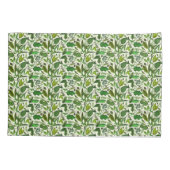 Housse D'oreillers Botanique Vert Feuille Motif de feuillage Monogram (Dos)