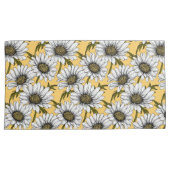 Housse D'oreillers Bouches blanches, fleurs sauvages sur jaune (devant-Droit)