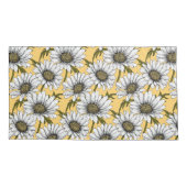 Housse D'oreillers Bouches blanches, fleurs sauvages sur jaune (Dos-gauche)