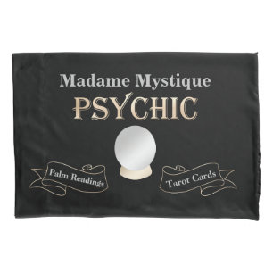 Housse D'oreillers Boule de cristal psychique or et noir