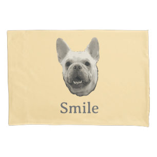 Housse D'oreillers Bouledogue Français Beige Sourire